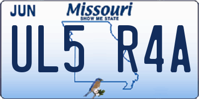 MO license plate UL5R4A