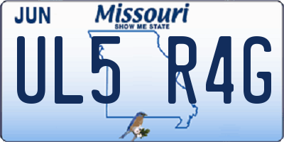 MO license plate UL5R4G