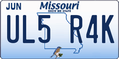 MO license plate UL5R4K