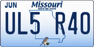 MO license plate UL5R4O
