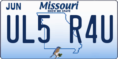 MO license plate UL5R4U