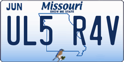 MO license plate UL5R4V