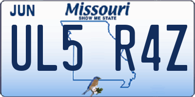 MO license plate UL5R4Z