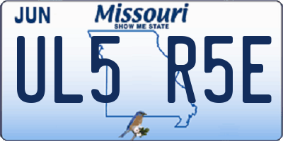 MO license plate UL5R5E