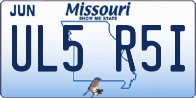 MO license plate UL5R5I