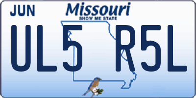 MO license plate UL5R5L