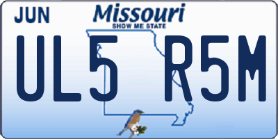 MO license plate UL5R5M