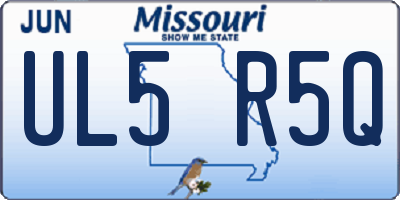 MO license plate UL5R5Q