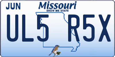 MO license plate UL5R5X