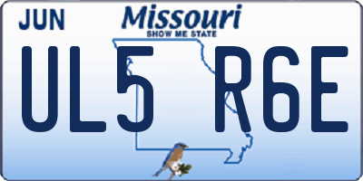 MO license plate UL5R6E