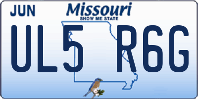 MO license plate UL5R6G