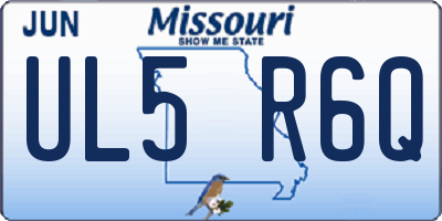 MO license plate UL5R6Q