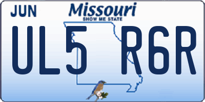 MO license plate UL5R6R