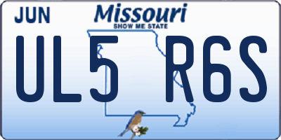 MO license plate UL5R6S