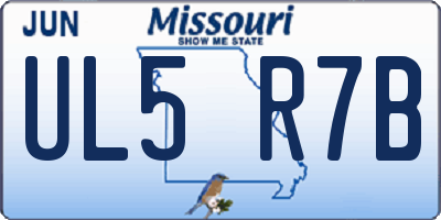 MO license plate UL5R7B