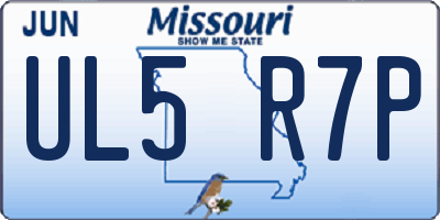 MO license plate UL5R7P
