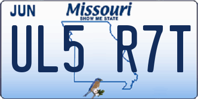 MO license plate UL5R7T