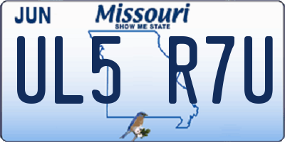 MO license plate UL5R7U
