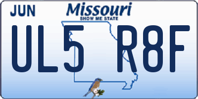 MO license plate UL5R8F