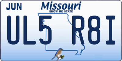 MO license plate UL5R8I