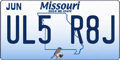 MO license plate UL5R8J