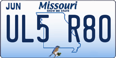 MO license plate UL5R8O