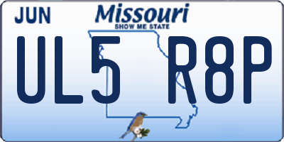 MO license plate UL5R8P
