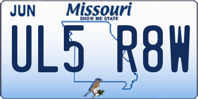 MO license plate UL5R8W