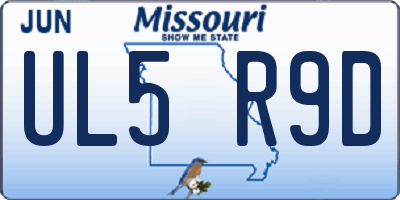 MO license plate UL5R9D