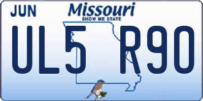 MO license plate UL5R9O