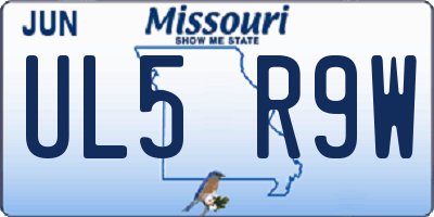 MO license plate UL5R9W
