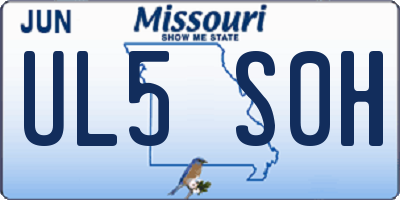 MO license plate UL5S0H