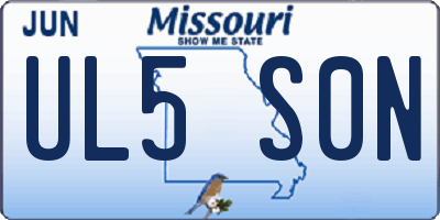 MO license plate UL5S0N