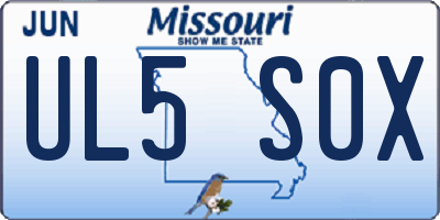 MO license plate UL5S0X