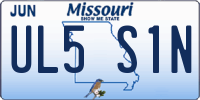 MO license plate UL5S1N