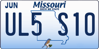 MO license plate UL5S1O