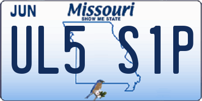 MO license plate UL5S1P