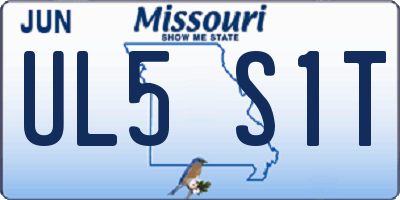 MO license plate UL5S1T
