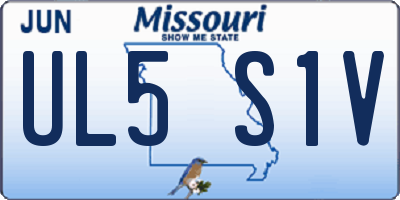 MO license plate UL5S1V