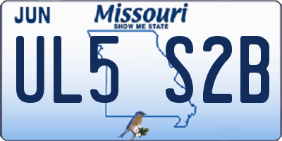 MO license plate UL5S2B