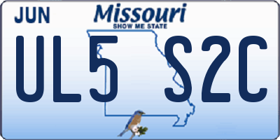 MO license plate UL5S2C