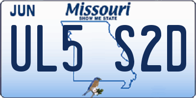 MO license plate UL5S2D