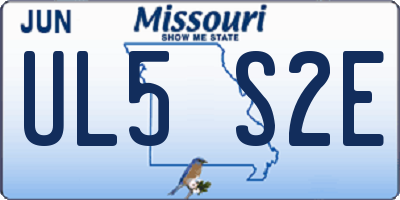 MO license plate UL5S2E