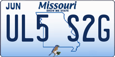 MO license plate UL5S2G