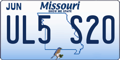 MO license plate UL5S2O