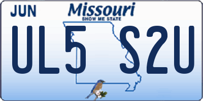 MO license plate UL5S2U