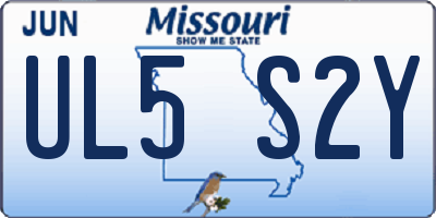 MO license plate UL5S2Y