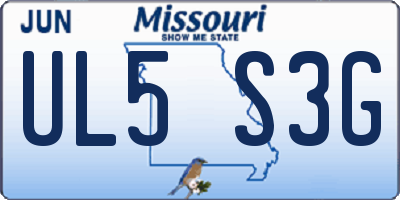 MO license plate UL5S3G
