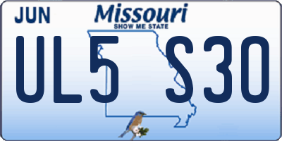 MO license plate UL5S3O