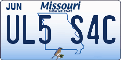 MO license plate UL5S4C